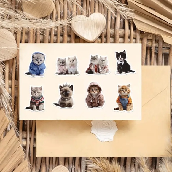 NIP! 50 Pieces of Adorable Realistic Cat and Kitten Stickers! - Picture 7 of 10